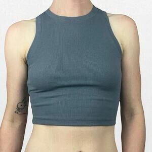 💙3 for $15 Blue Cropped Ribbed Tank Top